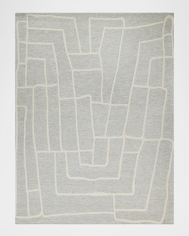 Tangiers Hand-Tufted Blue/Ivory Rug, 9' x 12'
